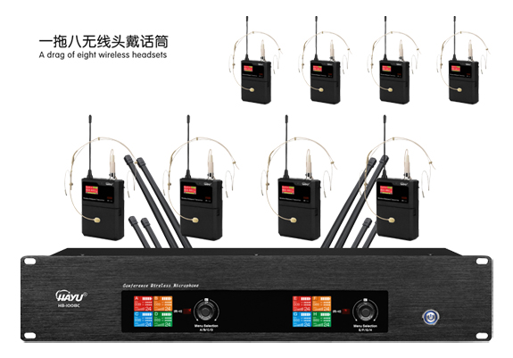 一拖八U段無線麥克風(fēng)（頭戴）  HB-1008